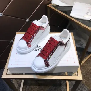 Alexander McQueen Oversized Sneaker White Red Holographic Strap Lifestyle Sneakers