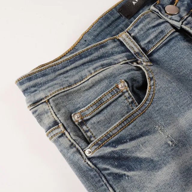 Amiri Logo Distressed Light-Wash Slim-Fit Jeans 3