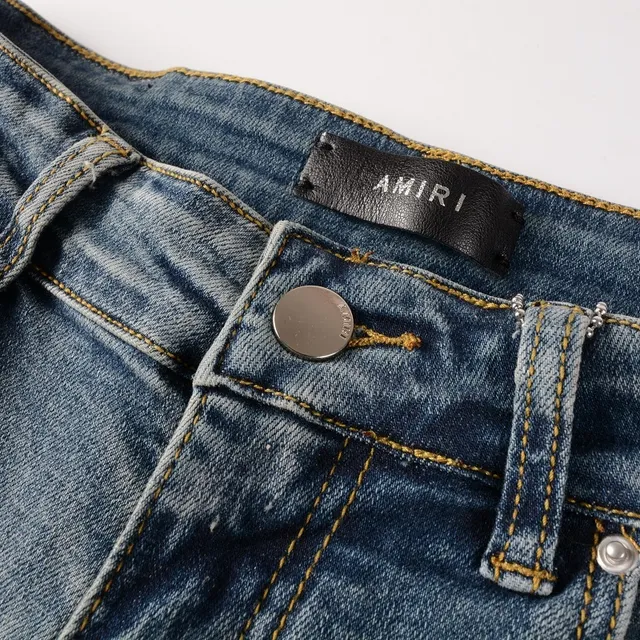 Amiri Logo Distressed Light-Wash Slim-Fit Jeans 5