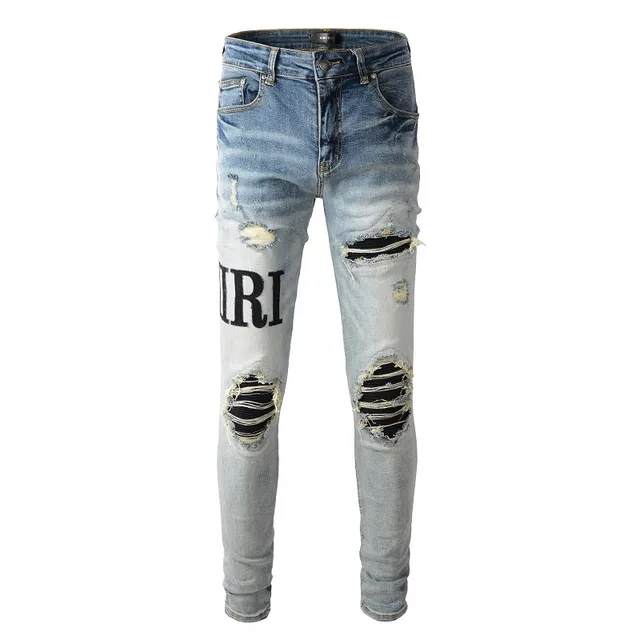 Amiri Logo Distressed Light-Wash Slim-Fit Jeans 12