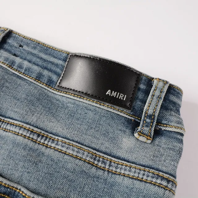 Amiri Logo Distressed Light-Wash Slim-Fit Jeans 15