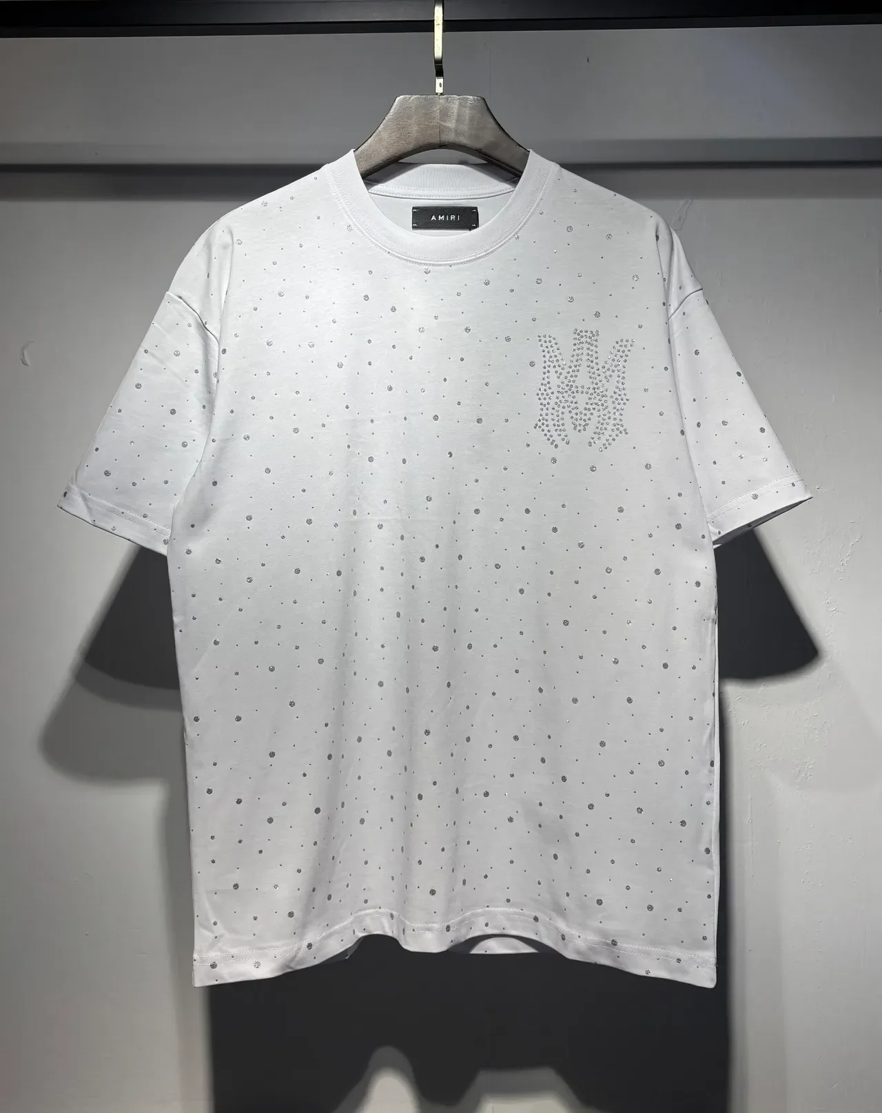 Amiri Rhinestone Dot Print Monogram T-Shirt 2