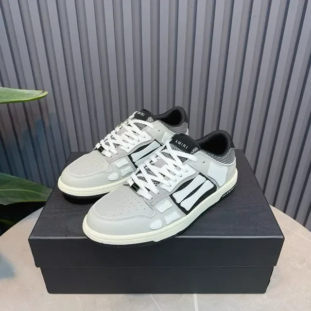 Amiri Skel Top Low Cinza Preto Branco Tênis Lifestyle 6