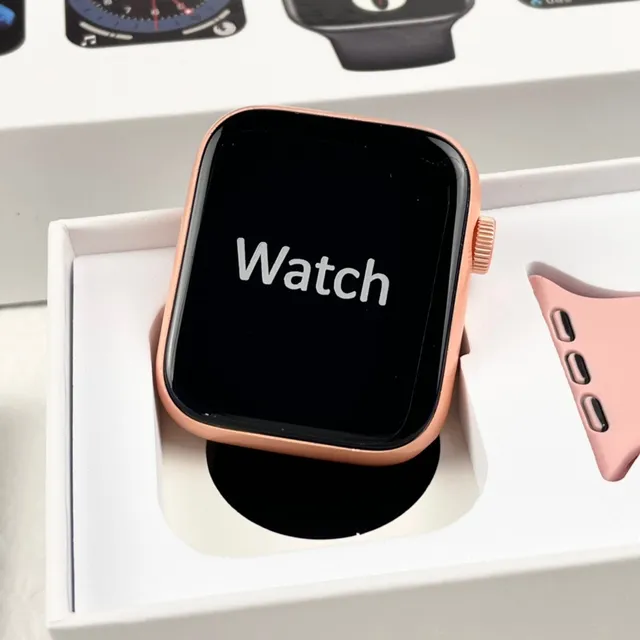 Apple SE وجه مستطيل وردي علبة ألومنيوم ساعة رياضية 5