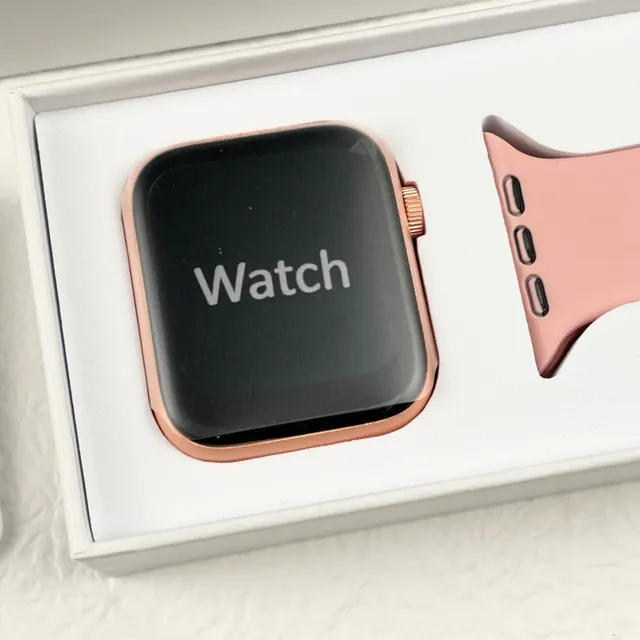 Apple SE وجه مستطيل وردي علبة ألومنيوم ساعة رياضية 6