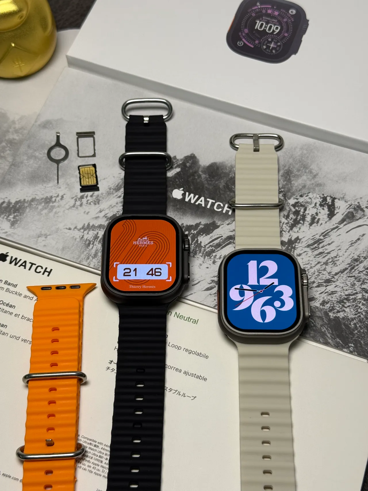 Apple Watch Ultra 2 Bracelet Noir Titane Texturé Montre Sport 6