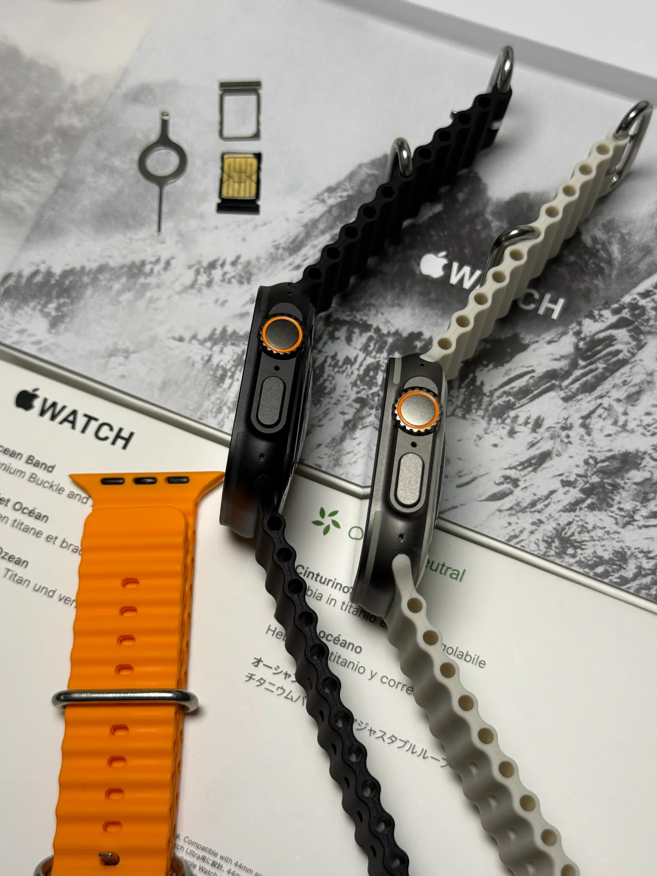 Apple Watch Ultra 2 Bracelet Noir Titane Texturé Montre Sport 8