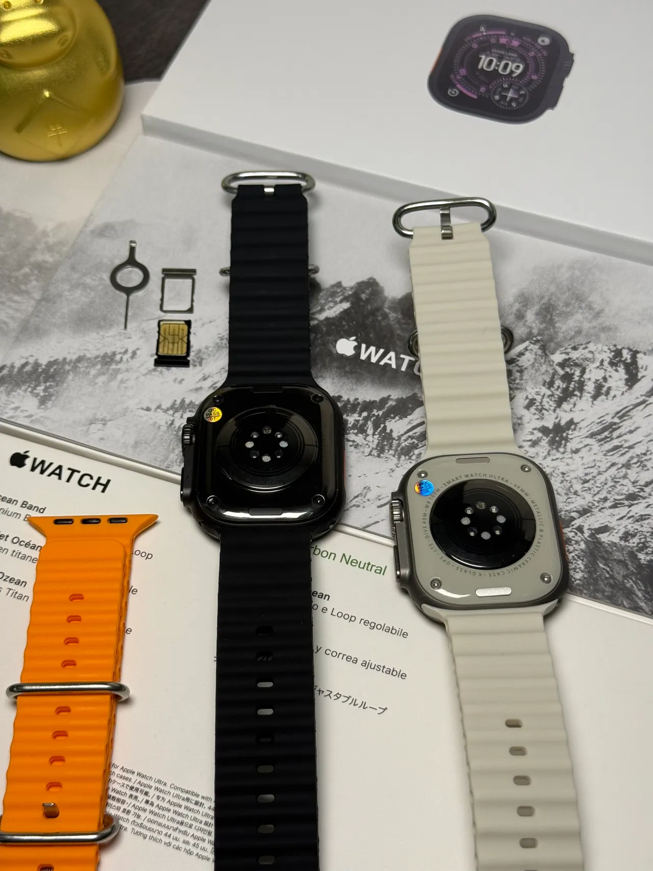 Apple Watch Ultra 2 Bracelet Noir Titane Texturé Montre Sport 9