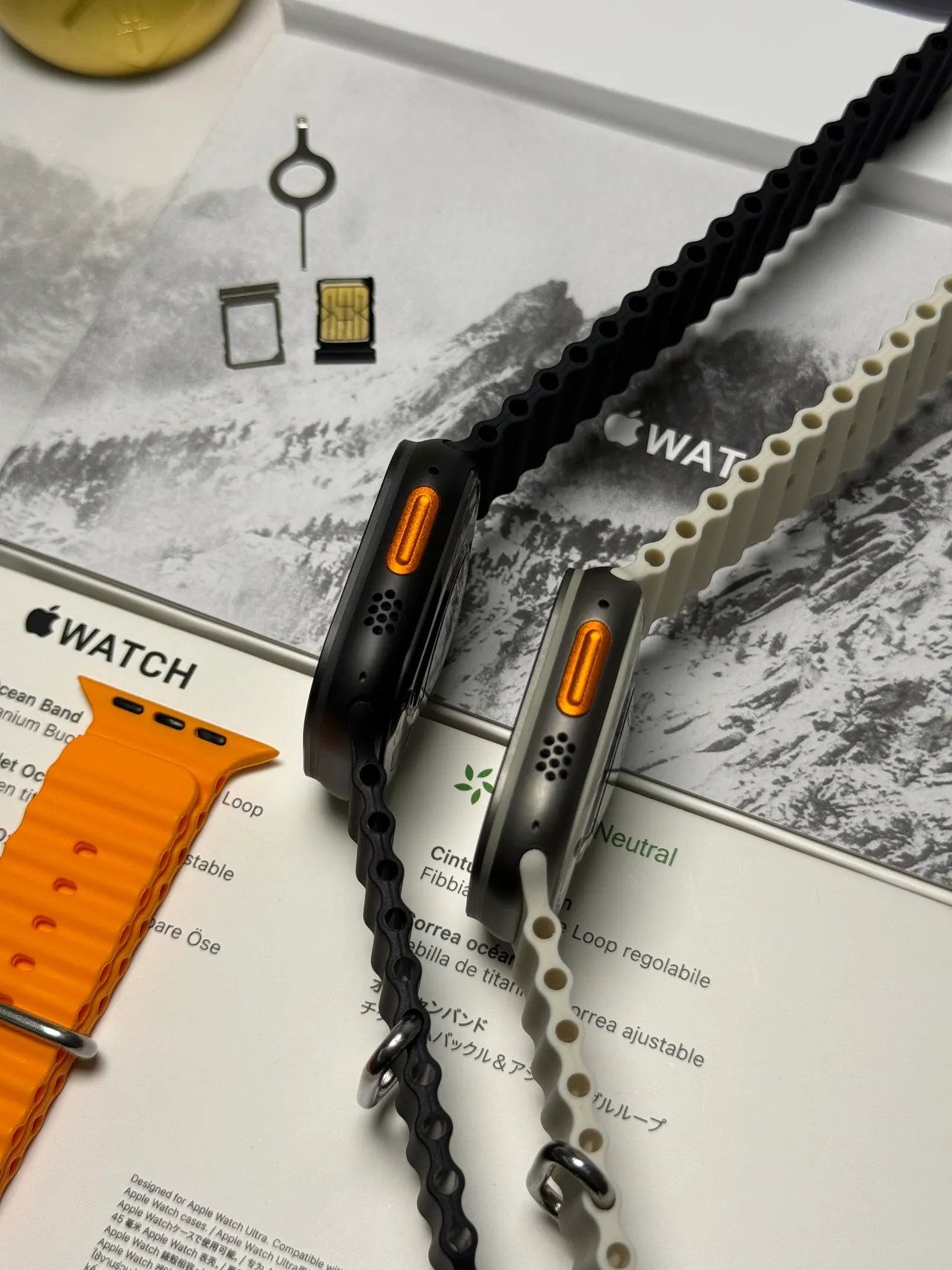 Apple Watch Ultra 2 Bracelet Noir Titane Texturé Montre Sport 10