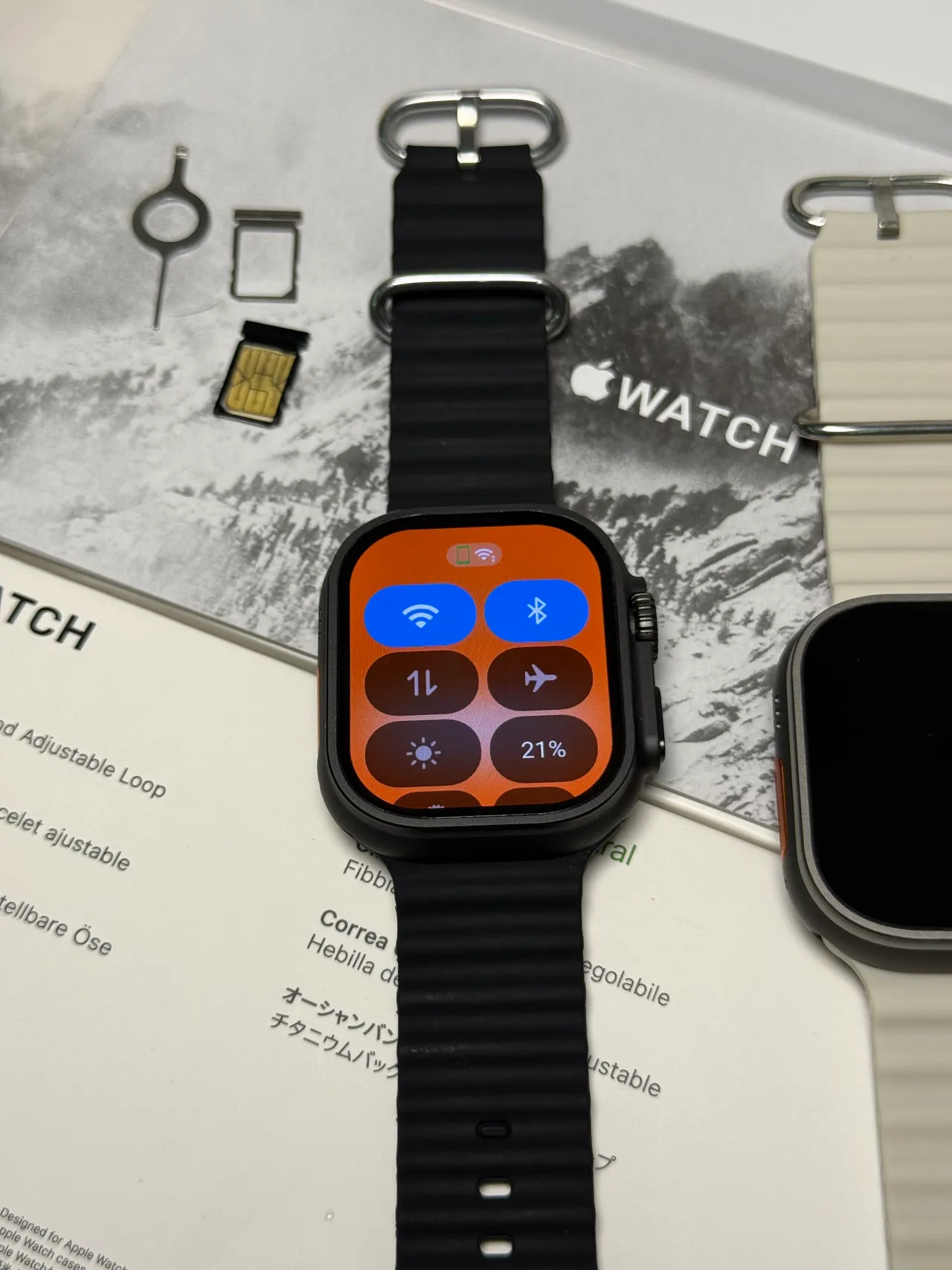 Apple Watch Ultra 2 Bracelet Noir Titane Texturé Montre Sport 11