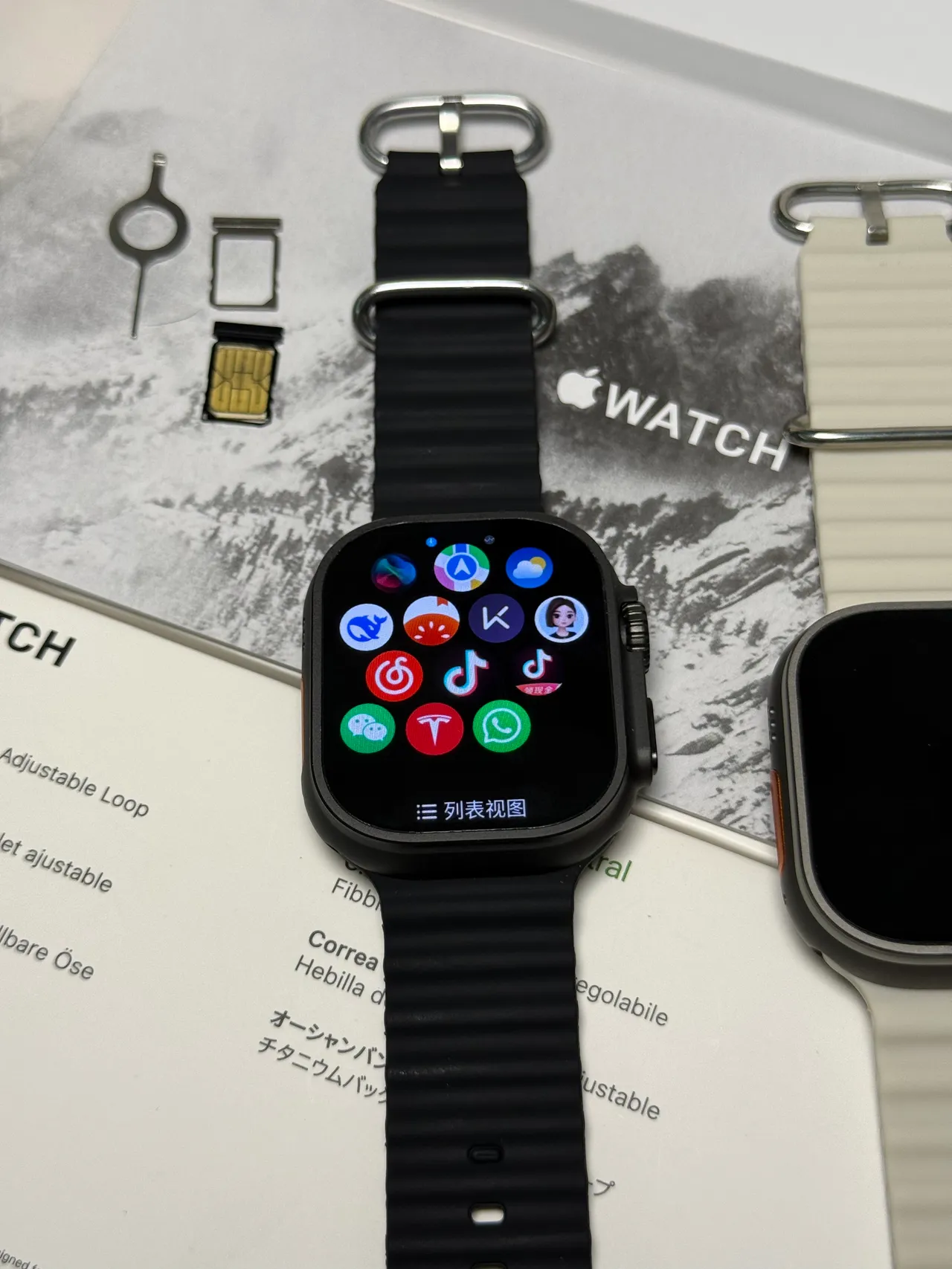 Apple Watch Ultra 2 Bracelet Noir Titane Texturé Montre Sport 12