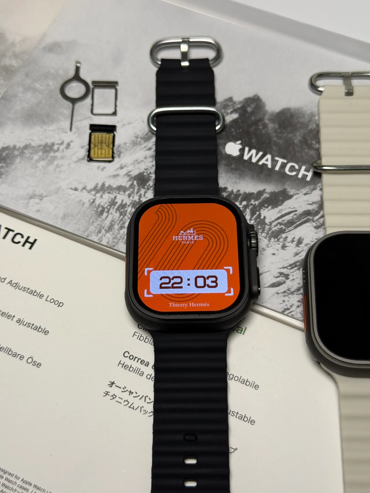 Apple Watch Ultra 2 Bracelet Noir Titane Texturé Montre Sport 16
