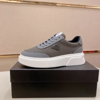 Armani Exchange Gray White Ribbed Textile Upper Embroidered Eagle Logo Lifestyle Sneakers