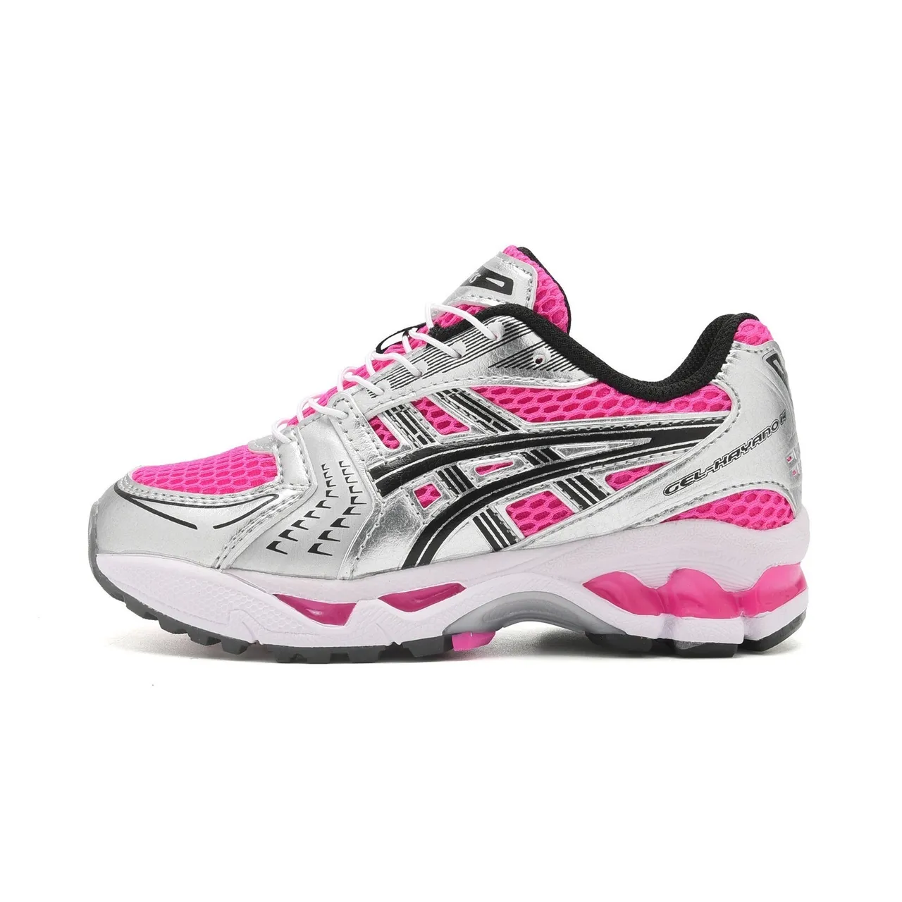 ASICS Gel-Kayano Preto Prata Superior Malha-Sintético Estruturado Gaiola de Estabilidade Medial Tênis de Corrida 13