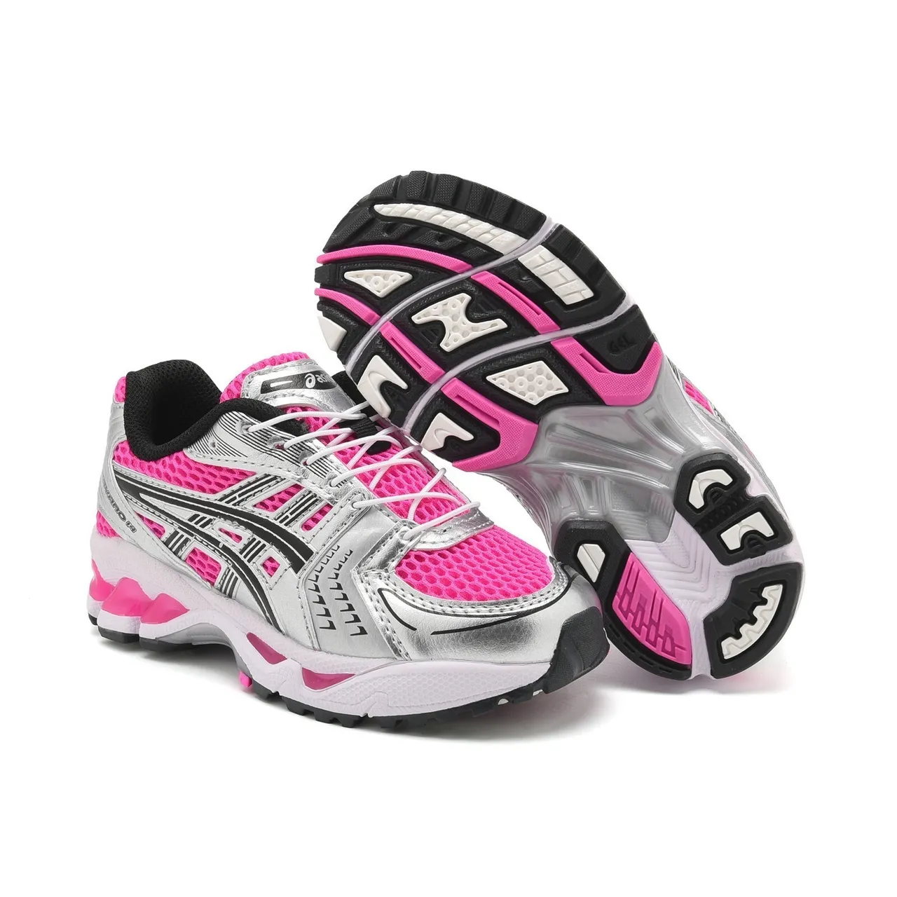 ASICS Gel-Kayano Preto Prata Superior Malha-Sintético Estruturado Gaiola de Estabilidade Medial Tênis de Corrida 20