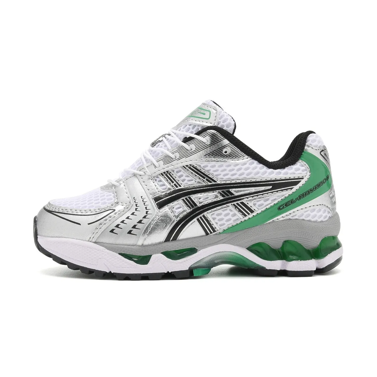 ASICS Gel-Kayano Preto Prata Superior Malha-Sintético Estruturado Gaiola de Estabilidade Medial Tênis de Corrida 24