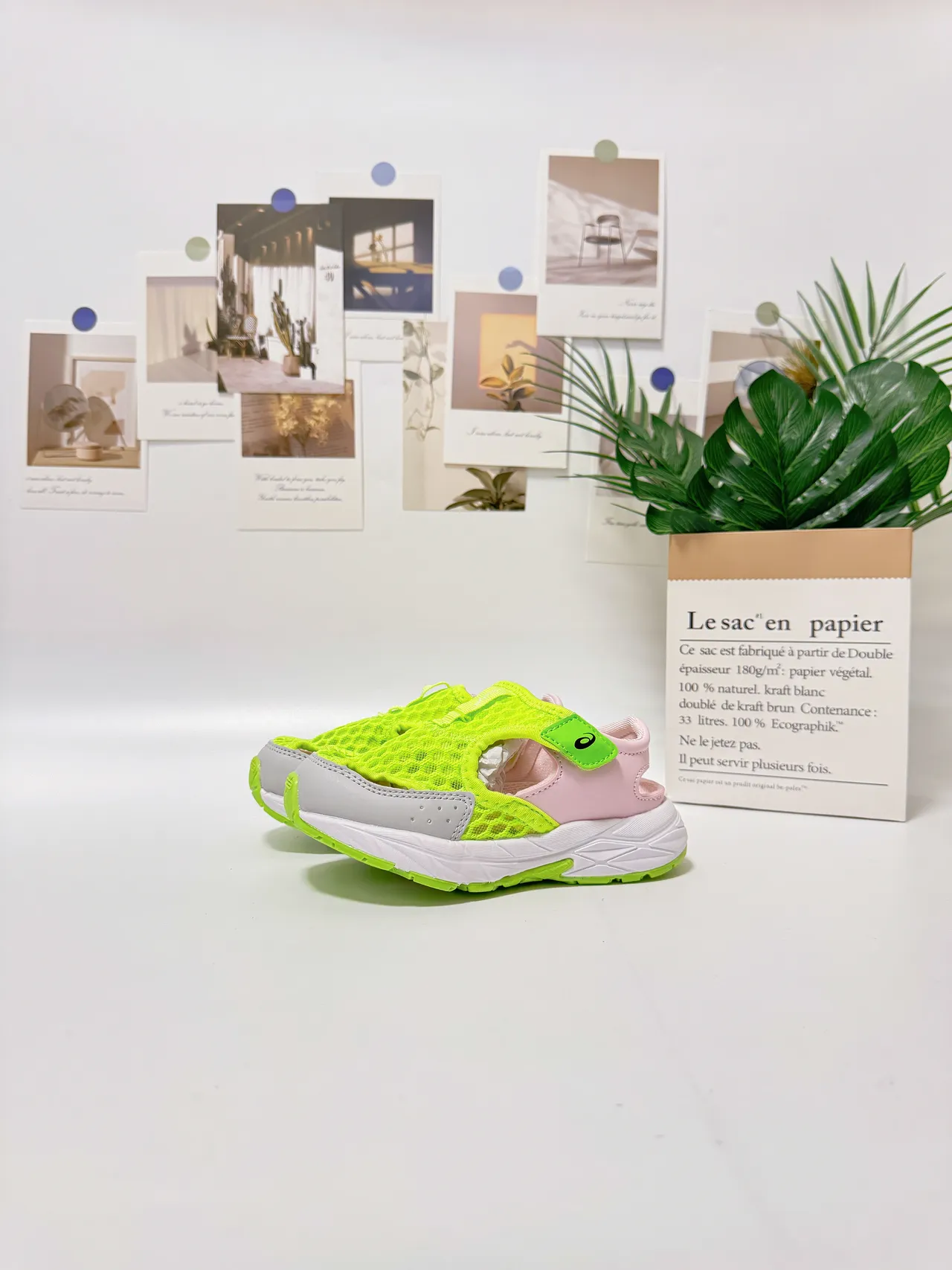 ASICS violet rose ouvert aux orteils lanière Velcro chaussures de course 16