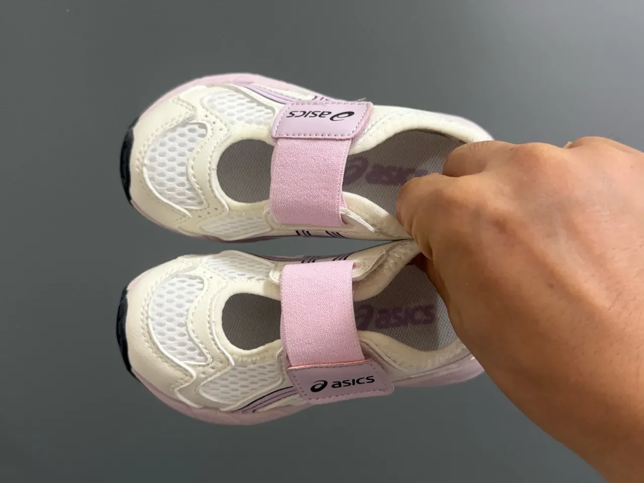 ASICS 银蓝色 网面鞋面 双魔术贴鞋带 生活方式运动鞋 10