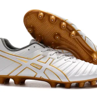 ASICS 白金 低帮 合成鞋面 虎纹覆盖 硬地足球鞋