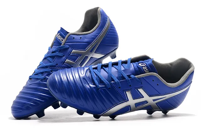 ASICS أبيض ذهبي أحذية كرة قدم منخفضة القطع علوية اصطناعية تغطية خطوط النمر أرض صلبة 2