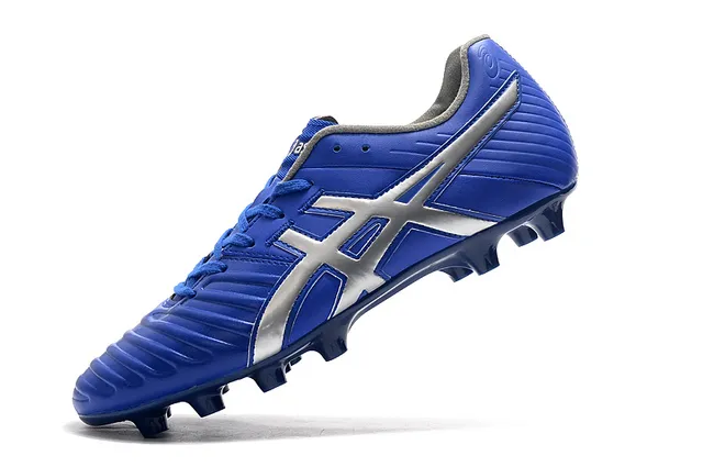 ASICS أبيض ذهبي أحذية كرة قدم منخفضة القطع علوية اصطناعية تغطية خطوط النمر أرض صلبة 4