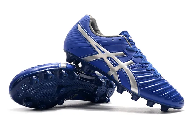 ASICS أبيض ذهبي أحذية كرة قدم منخفضة القطع علوية اصطناعية تغطية خطوط النمر أرض صلبة 5