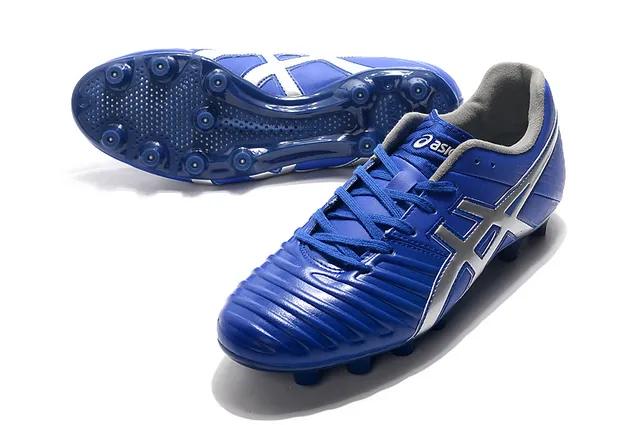ASICS أبيض ذهبي أحذية كرة قدم منخفضة القطع علوية اصطناعية تغطية خطوط النمر أرض صلبة 6