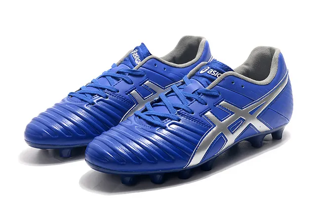 ASICS أبيض ذهبي أحذية كرة قدم منخفضة القطع علوية اصطناعية تغطية خطوط النمر أرض صلبة 8