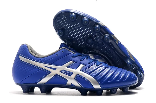 ASICS أبيض ذهبي أحذية كرة قدم منخفضة القطع علوية اصطناعية تغطية خطوط النمر أرض صلبة 9