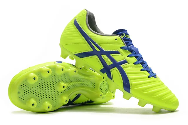 ASICS أبيض ذهبي أحذية كرة قدم منخفضة القطع علوية اصطناعية تغطية خطوط النمر أرض صلبة 15
