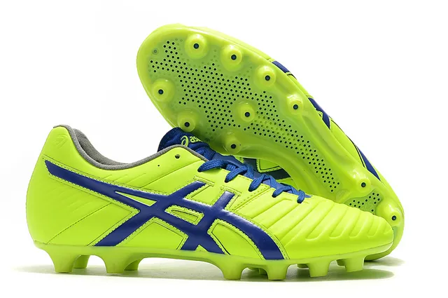 ASICS أبيض ذهبي أحذية كرة قدم منخفضة القطع علوية اصطناعية تغطية خطوط النمر أرض صلبة 19