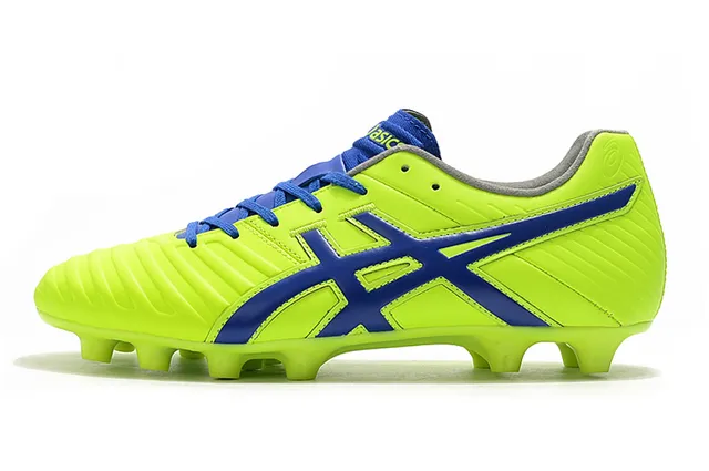 ASICS أبيض ذهبي أحذية كرة قدم منخفضة القطع علوية اصطناعية تغطية خطوط النمر أرض صلبة 21