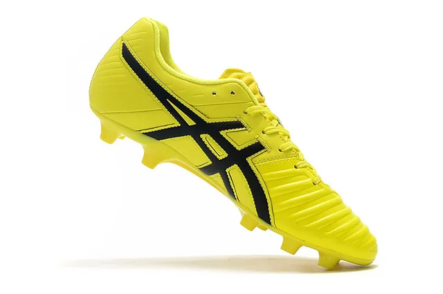 ASICS أبيض ذهبي أحذية كرة قدم منخفضة القطع علوية اصطناعية تغطية خطوط النمر أرض صلبة 23