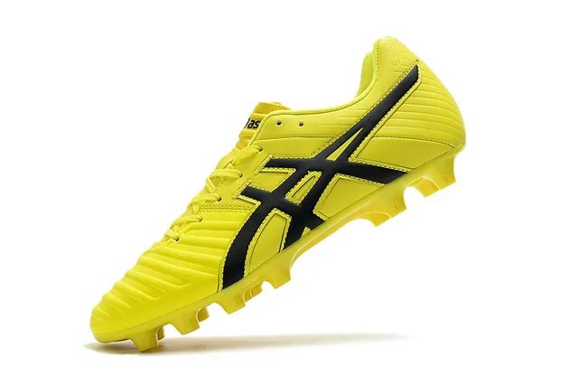 ASICS أبيض ذهبي أحذية كرة قدم منخفضة القطع علوية اصطناعية تغطية خطوط النمر أرض صلبة 24