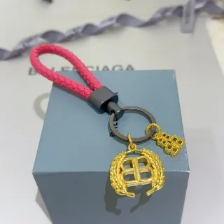 Balenciaga BB Dourado Rosa Cinta Trançada Charm Laurel Duplo B Bracelete