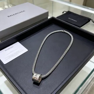 Balenciaga 编织链 圆柱形吊坠项链