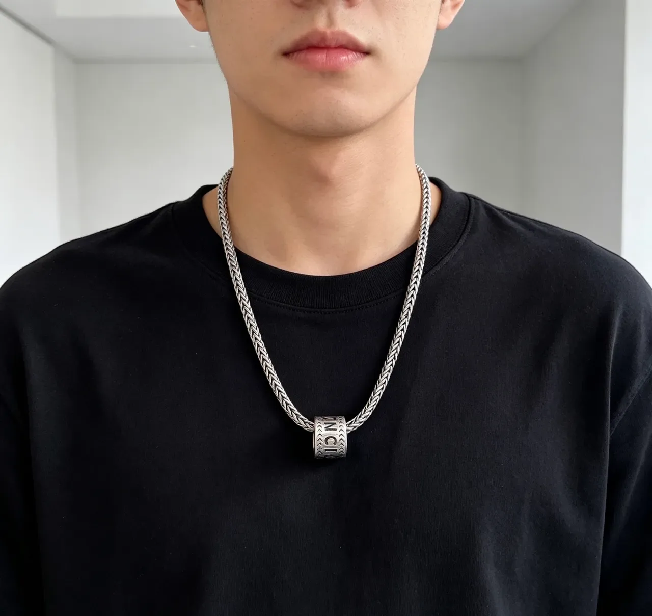 Balenciaga 编织链 圆柱形吊坠项链 5