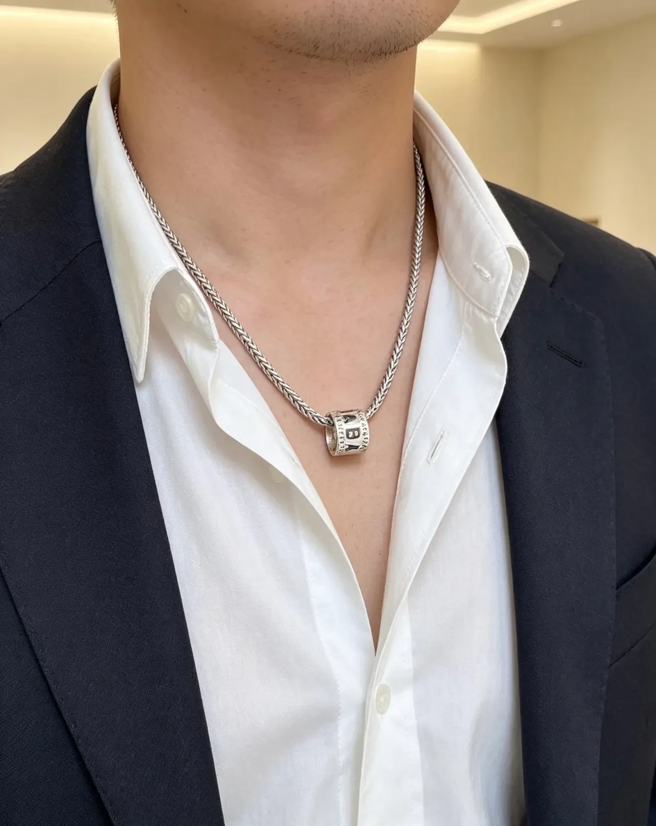 Balenciaga 编织链 圆柱形吊坠项链 8