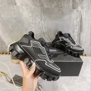 Balenciaga Defender Black White Lug Sole Geometric Piping Chunky Sneakers