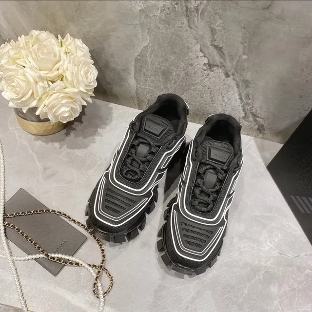 Balenciaga Defender Black White Lug Sole Geometric Piping Chunky Sneakers 2