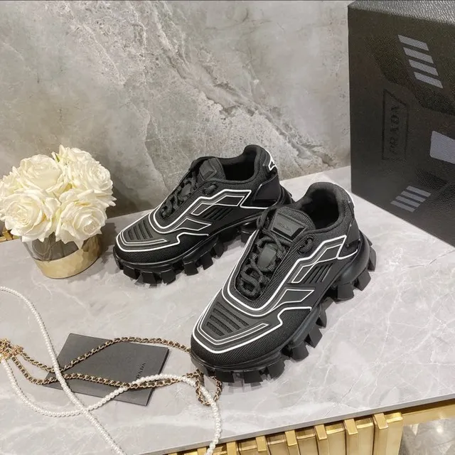 Balenciaga Defender Black White Lug Sole Geometric Piping Chunky Sneakers 3