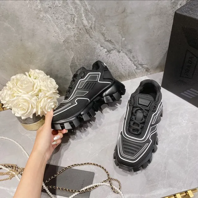 Balenciaga Defender Black White Lug Sole Geometric Piping Chunky Sneakers 5