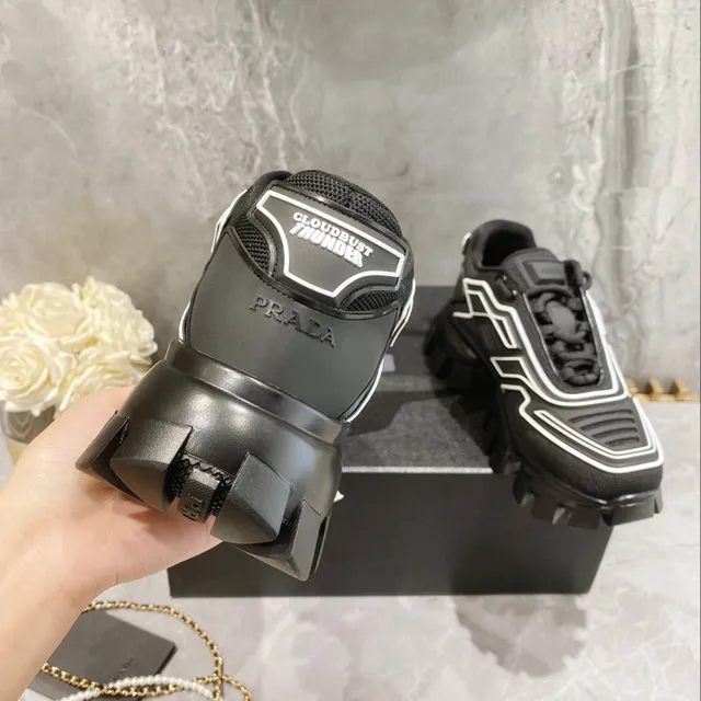 Balenciaga Defender Black White Lug Sole Geometric Piping Chunky Sneakers 6