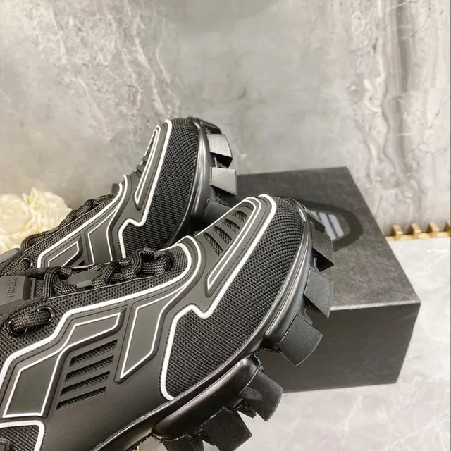 Balenciaga Defender Black White Lug Sole Geometric Piping Chunky Sneakers 9