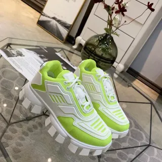 Balenciaga Green White Platform Sole Geometric Overlays Chunky Sneakers