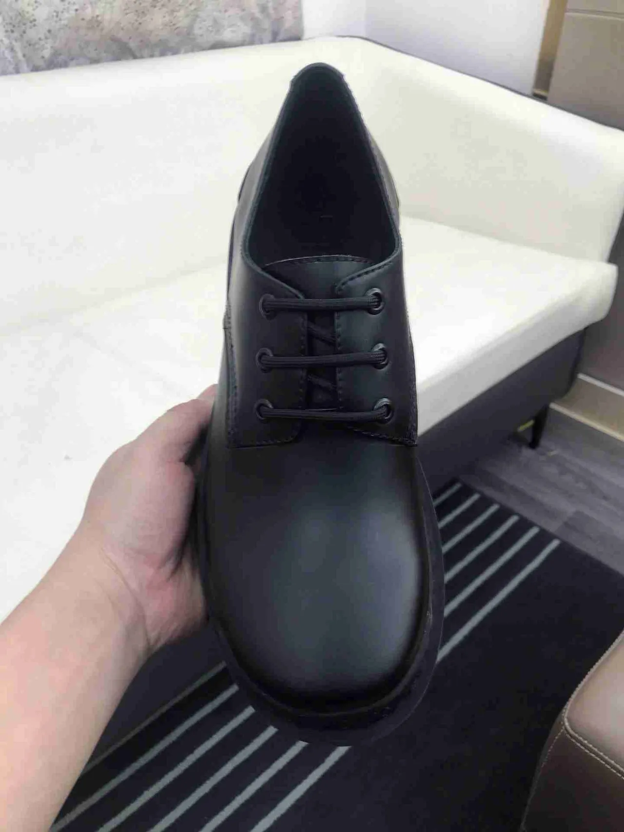 Balenciaga أوكسفورد أسود جلد ناعم سوليوغ سميك أحذية أوكسفورد 6
