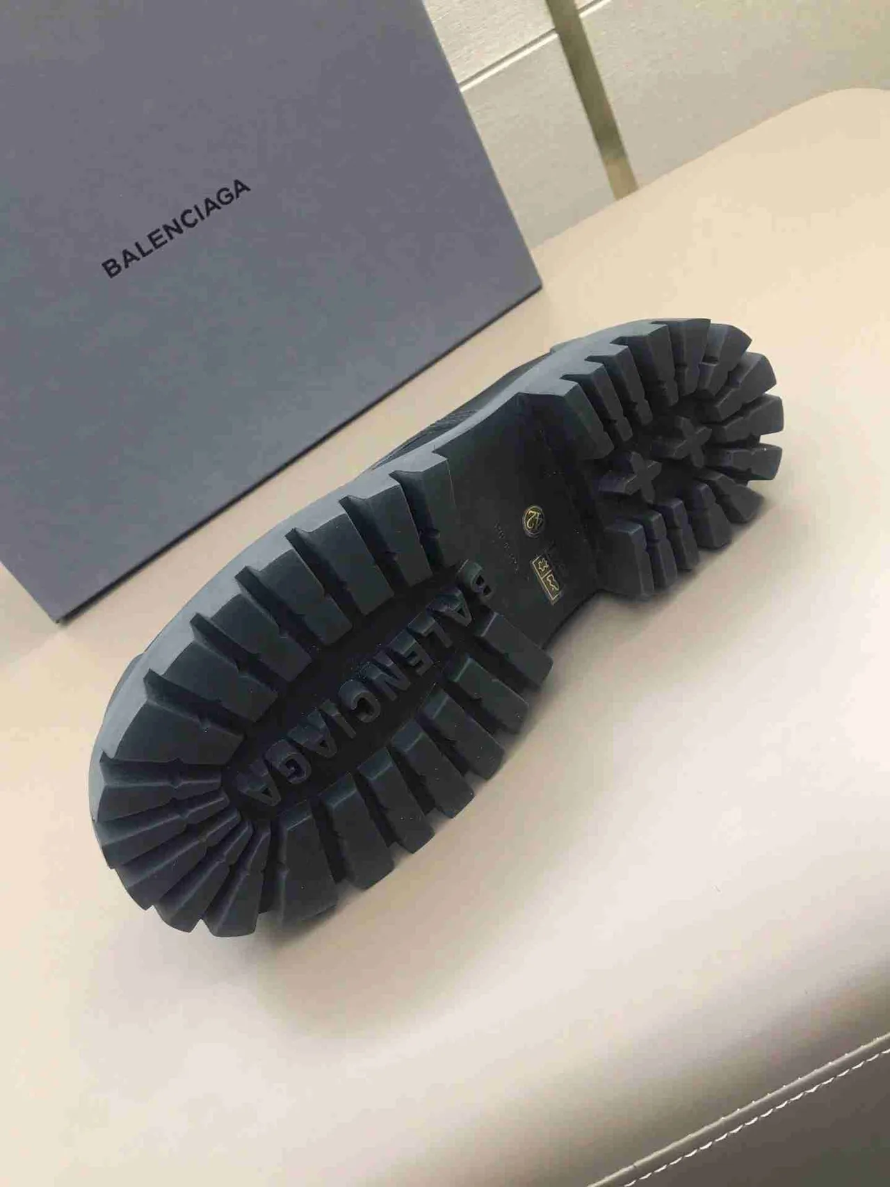 Balenciaga أوكسفورد أسود جلد ناعم سوليوغ سميك أحذية أوكسفورد 9