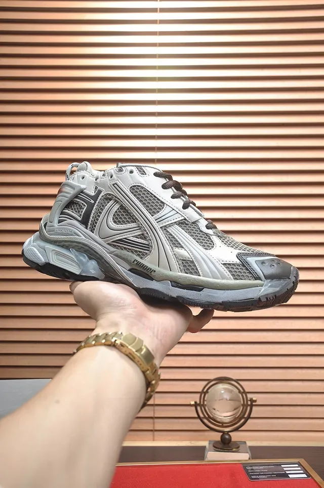 Balenciaga Runner Light Gray and Black Chunky Sneakers 2