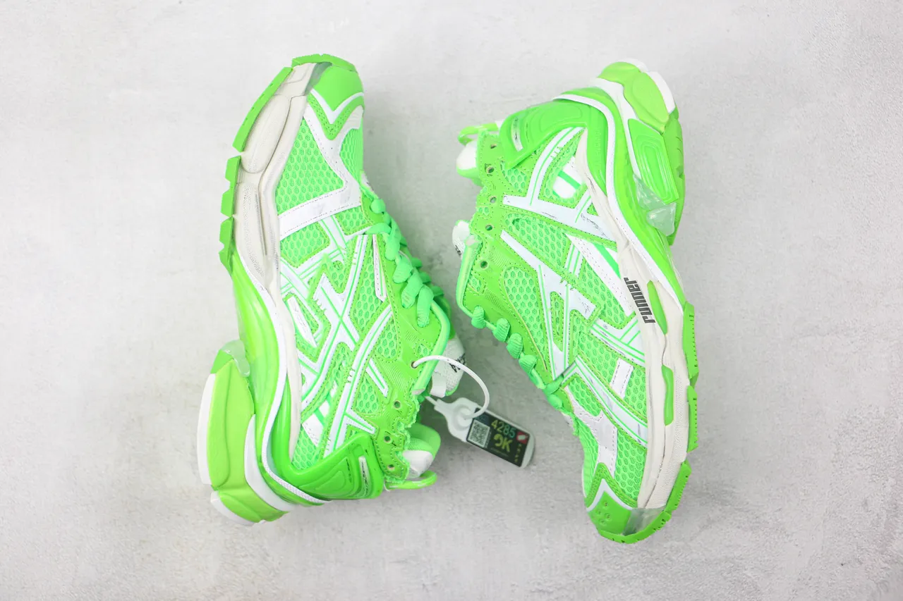 Balenciaga Runner Neon Green Mesh Chunky Sneakers 2