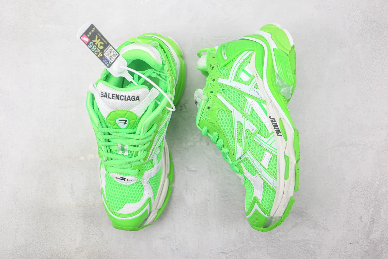 Balenciaga Runner Neon Green Mesh Chunky Sneakers 3